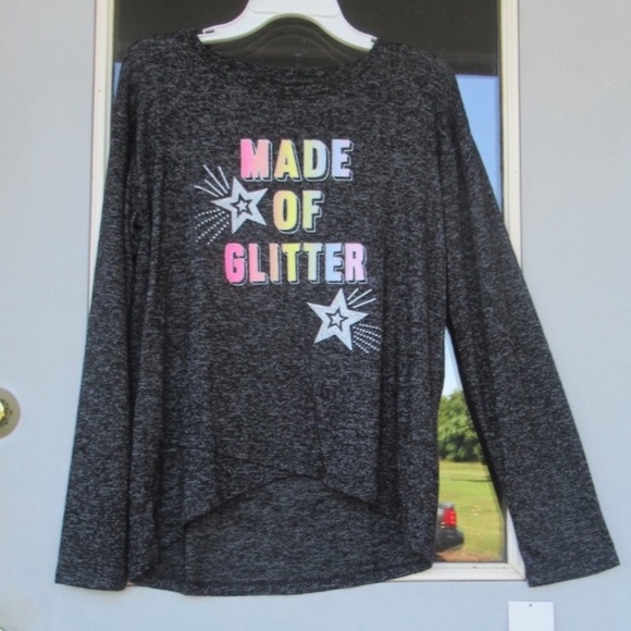 Relisted Girls XXL So Made of glitter cozy graphic long sleeve top - Picture 2 of 8